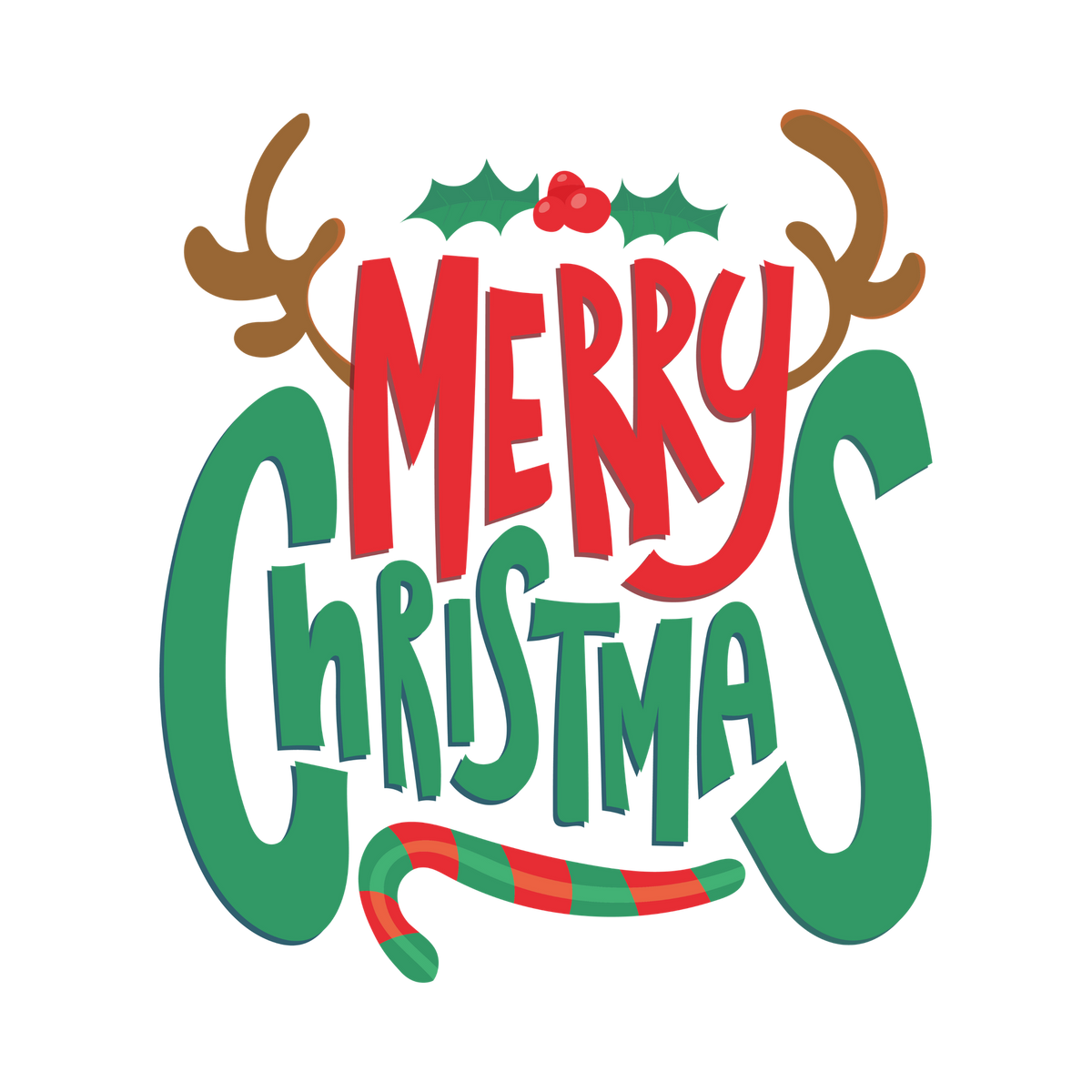 Classic Christmas saying DTF transfer design XMAS1486-31. Physical textile transfer only.