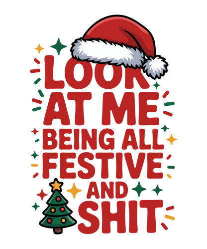 Classic Christmas saying DTF transfer design XMAS1486-36. Physical textile transfer only.