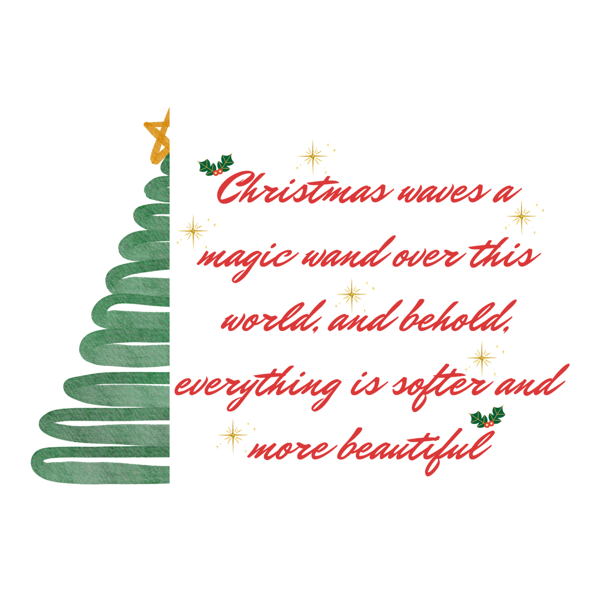 Classic Christmas saying DTF transfer design XMAS1486-8. Physical textile transfer only.