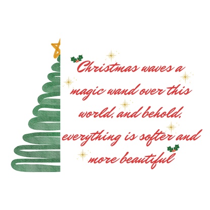 Classic Christmas saying DTF transfer design XMAS1486-8. Physical textile transfer only.