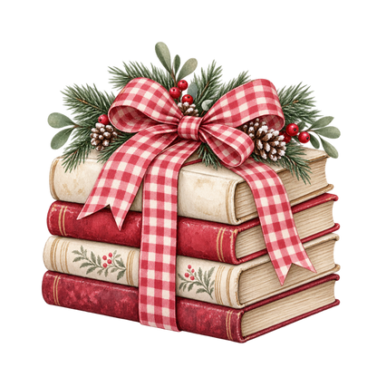 Red gingham watercolor Christmas DTF transfer design XMAS1487-13. Physical textile transfer only.