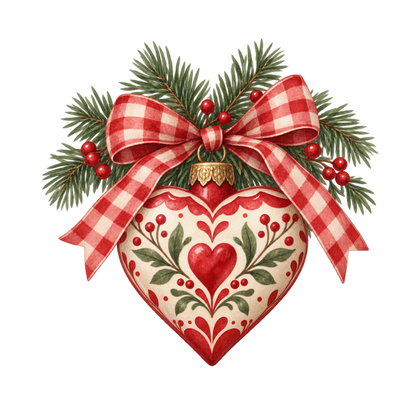 Red gingham watercolor Christmas DTF transfer design XMAS1487-37. Physical textile transfer only.