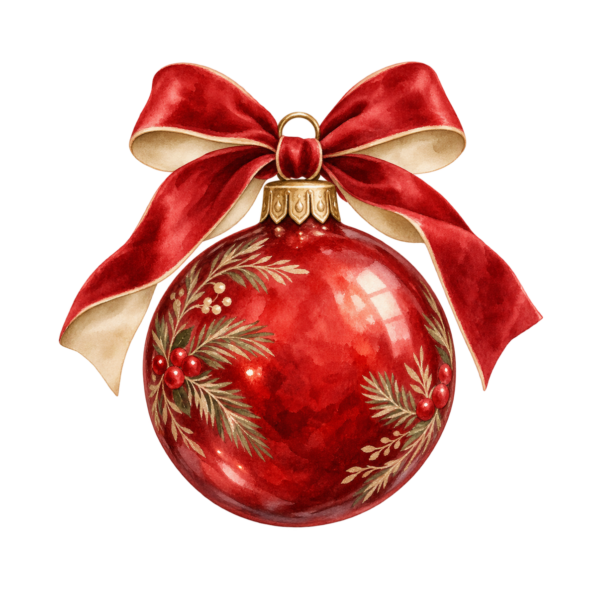 Red gingham watercolor Christmas DTF transfer design XMAS1487-38. Physical textile transfer only.