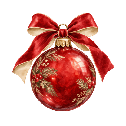 Red gingham watercolor Christmas DTF transfer design XMAS1487-38. Physical textile transfer only.