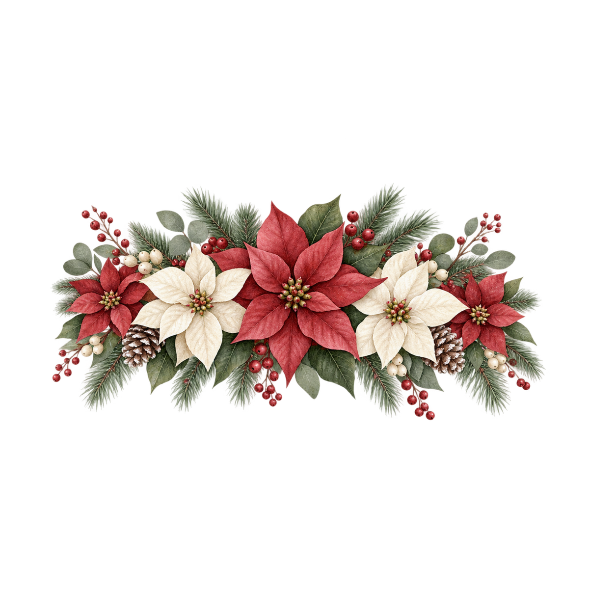 Red gingham watercolor Christmas DTF transfer design XMAS1487-40. Physical textile transfer only.