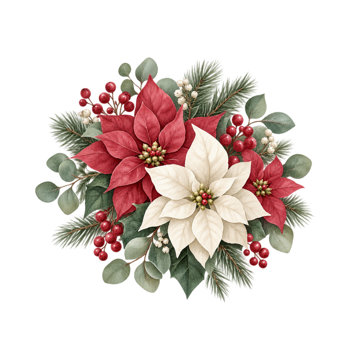 Red gingham watercolor Christmas DTF transfer design XMAS1487-41. Physical textile transfer only.