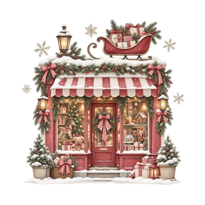 Red gingham watercolor Christmas DTF transfer design XMAS1487-49. Physical textile transfer only.