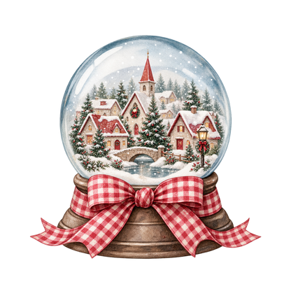 Red gingham watercolor Christmas DTF transfer design XMAS1487-8. Physical textile transfer only.