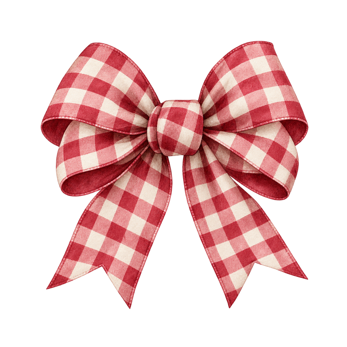 Red gingham Christmas watercolor DTF transfer, pattern XMAS1488-13