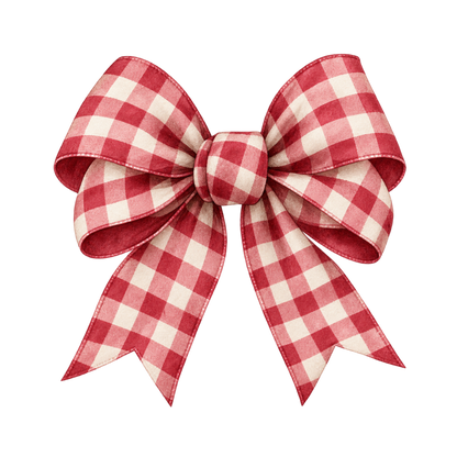 Red gingham Christmas watercolor DTF transfer, pattern XMAS1488-13