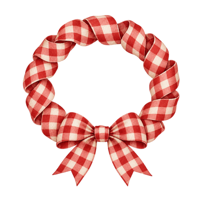Red gingham Christmas watercolor DTF transfer, pattern XMAS1488-34
