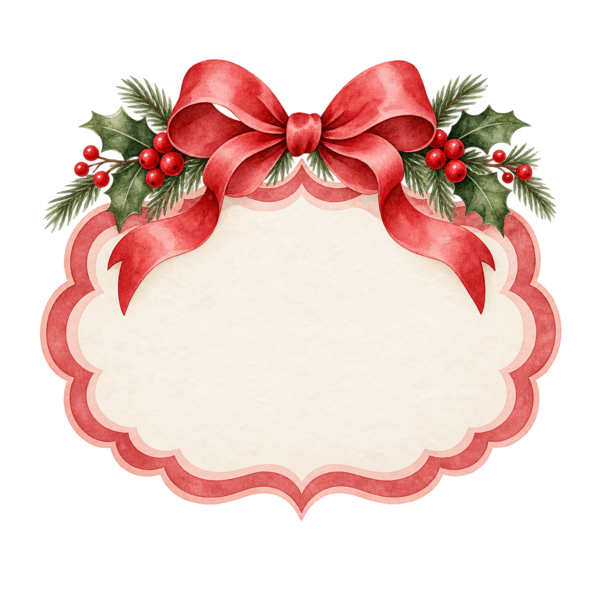 Red gingham Christmas watercolor DTF transfer, pattern XMAS1488-35