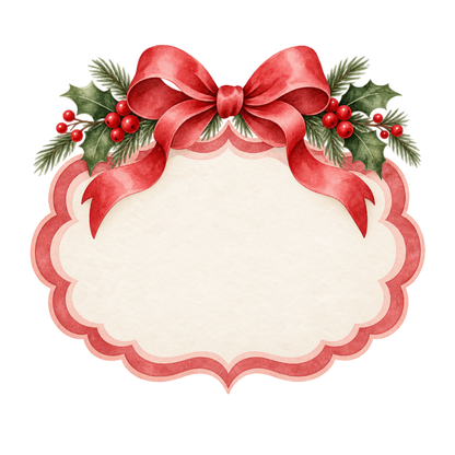 Red gingham Christmas watercolor DTF transfer, pattern XMAS1488-35