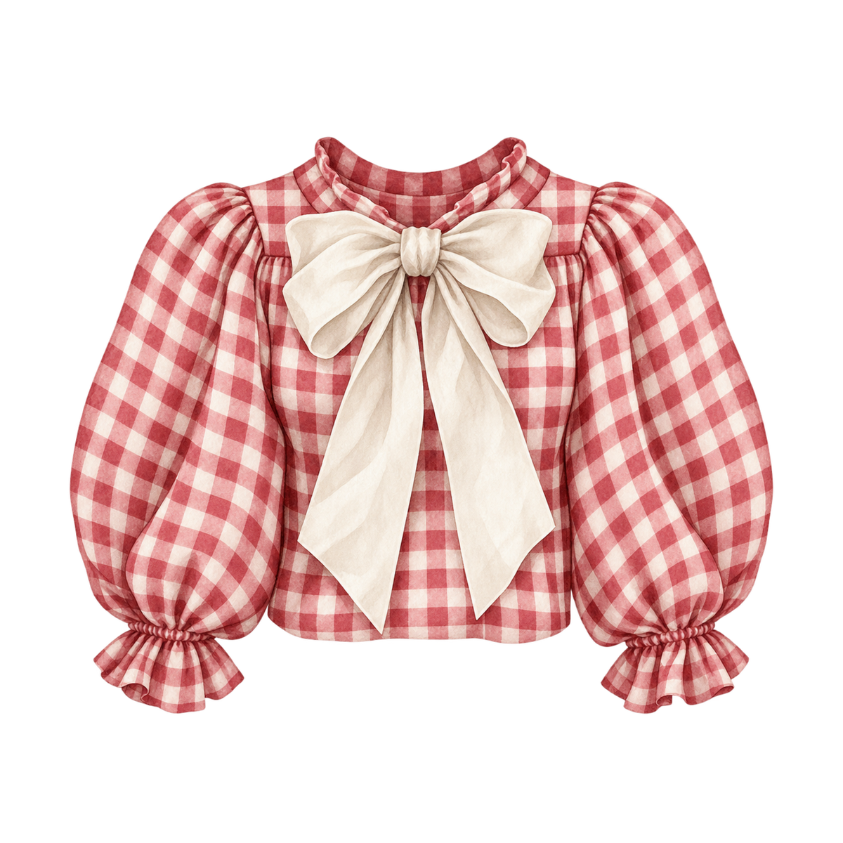 Red gingham Christmas watercolor DTF transfer, pattern XMAS1488-40