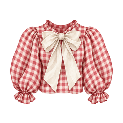 Red gingham Christmas watercolor DTF transfer, pattern XMAS1488-40