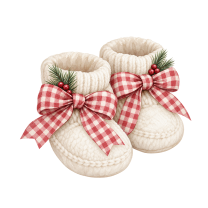 Red gingham Christmas watercolor DTF transfer, pattern XMAS1488-42