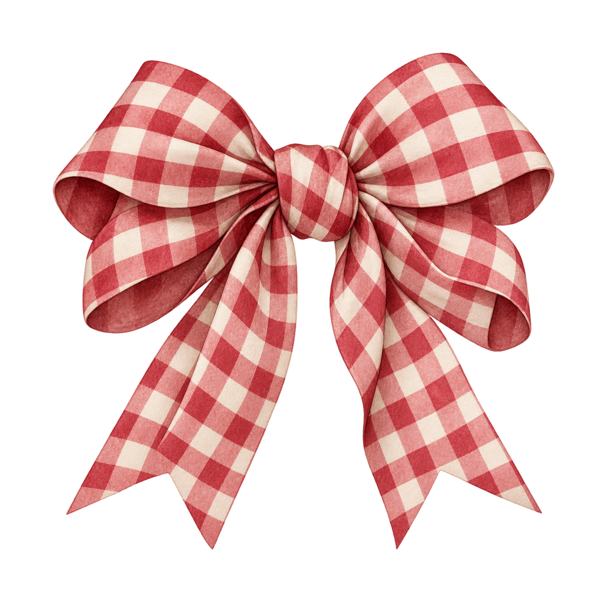 Red gingham Christmas watercolor DTF transfer, pattern XMAS1488-44