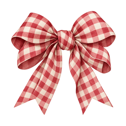 Red gingham Christmas watercolor DTF transfer, pattern XMAS1488-44