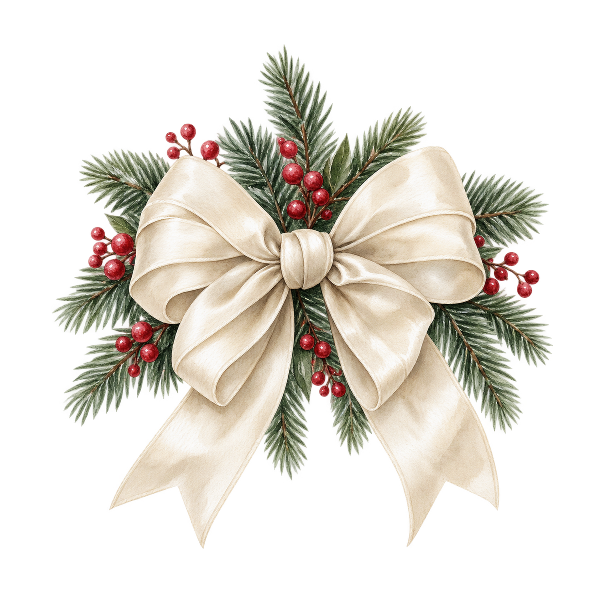 Red gingham Christmas watercolor DTF transfer, pattern XMAS1488-46