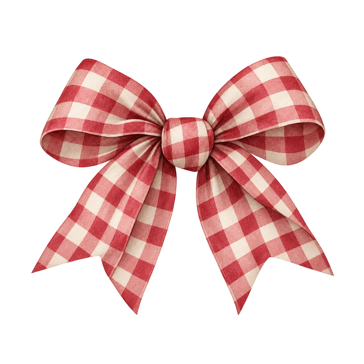 Red gingham Christmas watercolor DTF transfer, pattern XMAS1488-47