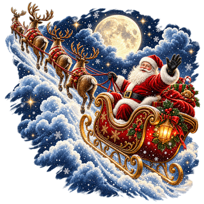 Classic Santa Christmas DTF transfer, pattern XMAS1489-7