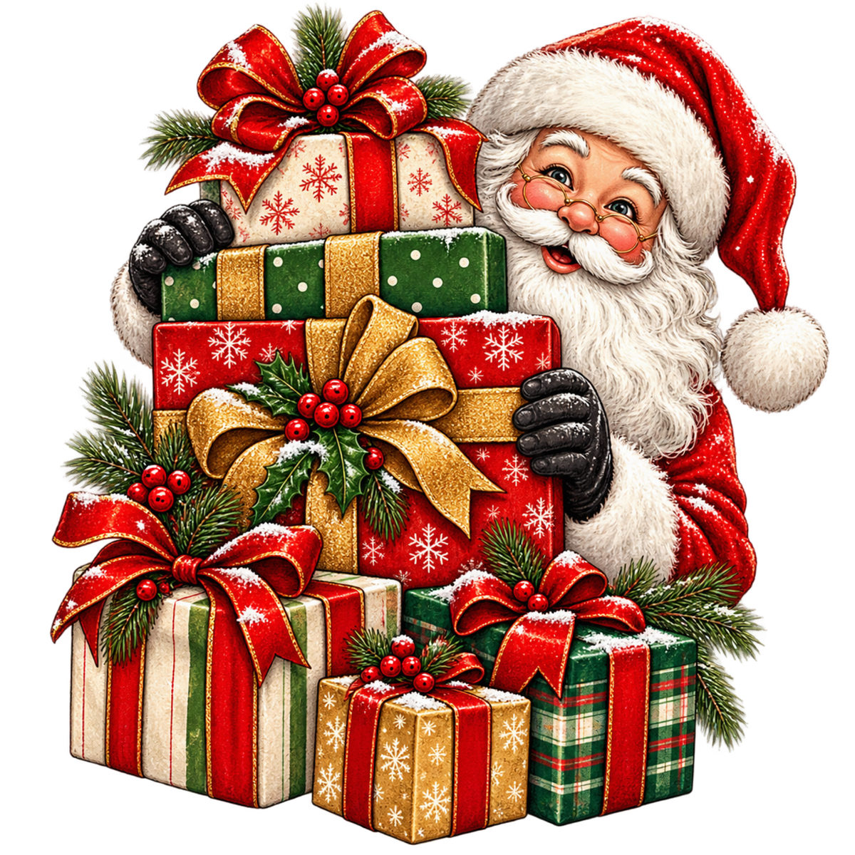 Classic Santa Christmas DTF transfer, pattern XMAS1489-8