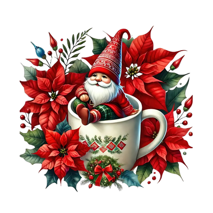 Cozy cocoa Christmas gnome DTF transfer, pattern XMAS1490-10