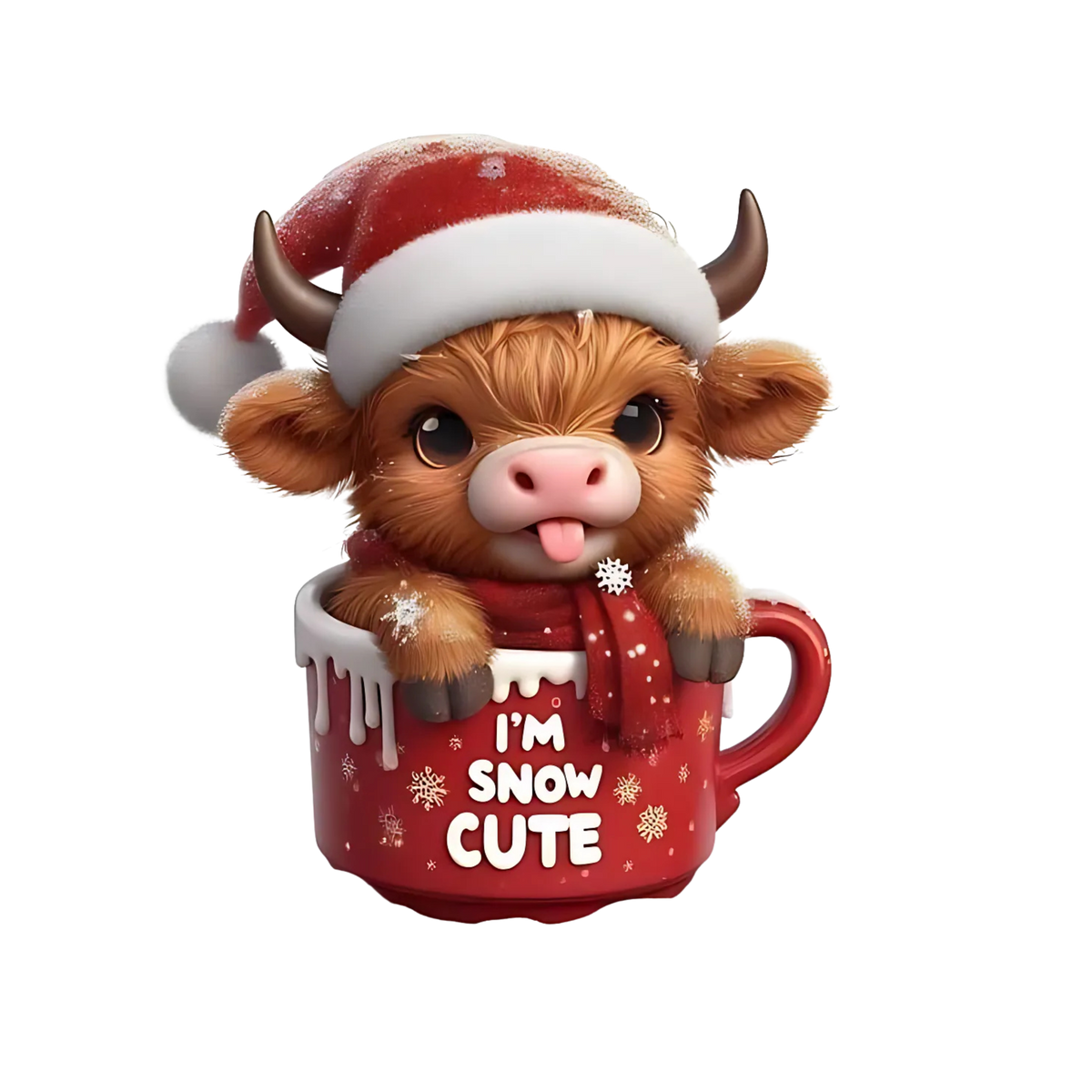Cozy highland cow Christmas DTF transfer, pattern XMAS1491-1