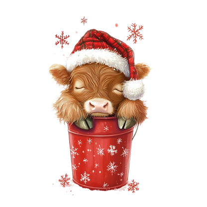 Cozy highland cow Christmas DTF transfer, pattern XMAS1491-18