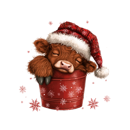 Cozy highland cow Christmas DTF transfer, pattern XMAS1491-20