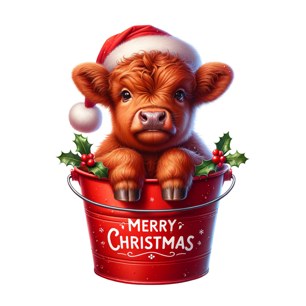 Cozy highland cow Christmas DTF transfer, pattern XMAS1491-9