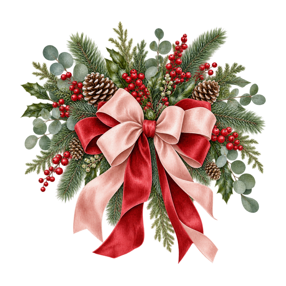 Cozy Christmas watercolor DTF transfer, pattern XMAS1492-10