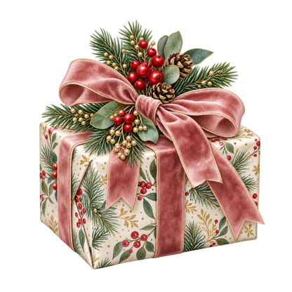 Cozy Christmas watercolor DTF transfer, pattern XMAS1492-11