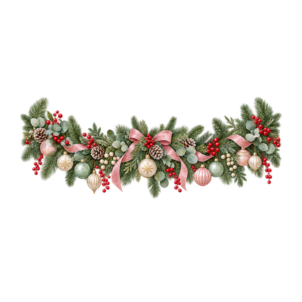 Cozy Christmas watercolor DTF transfer, pattern XMAS1492-14