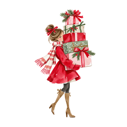 Cozy Christmas watercolor DTF transfer, pattern XMAS1492-2