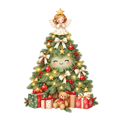 Cozy Christmas watercolor DTF transfer, pattern XMAS1492-22