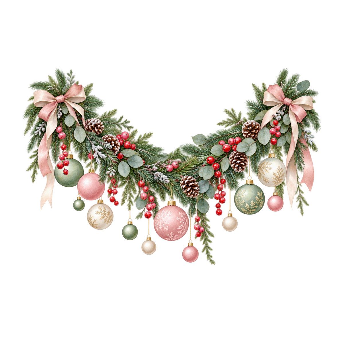 Cozy Christmas watercolor DTF transfer, pattern XMAS1492-29
