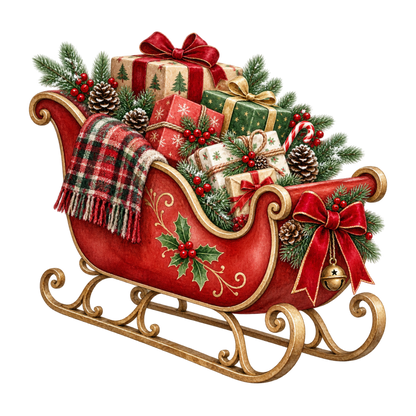 Cozy Christmas watercolor DTF transfer, pattern XMAS1492-4