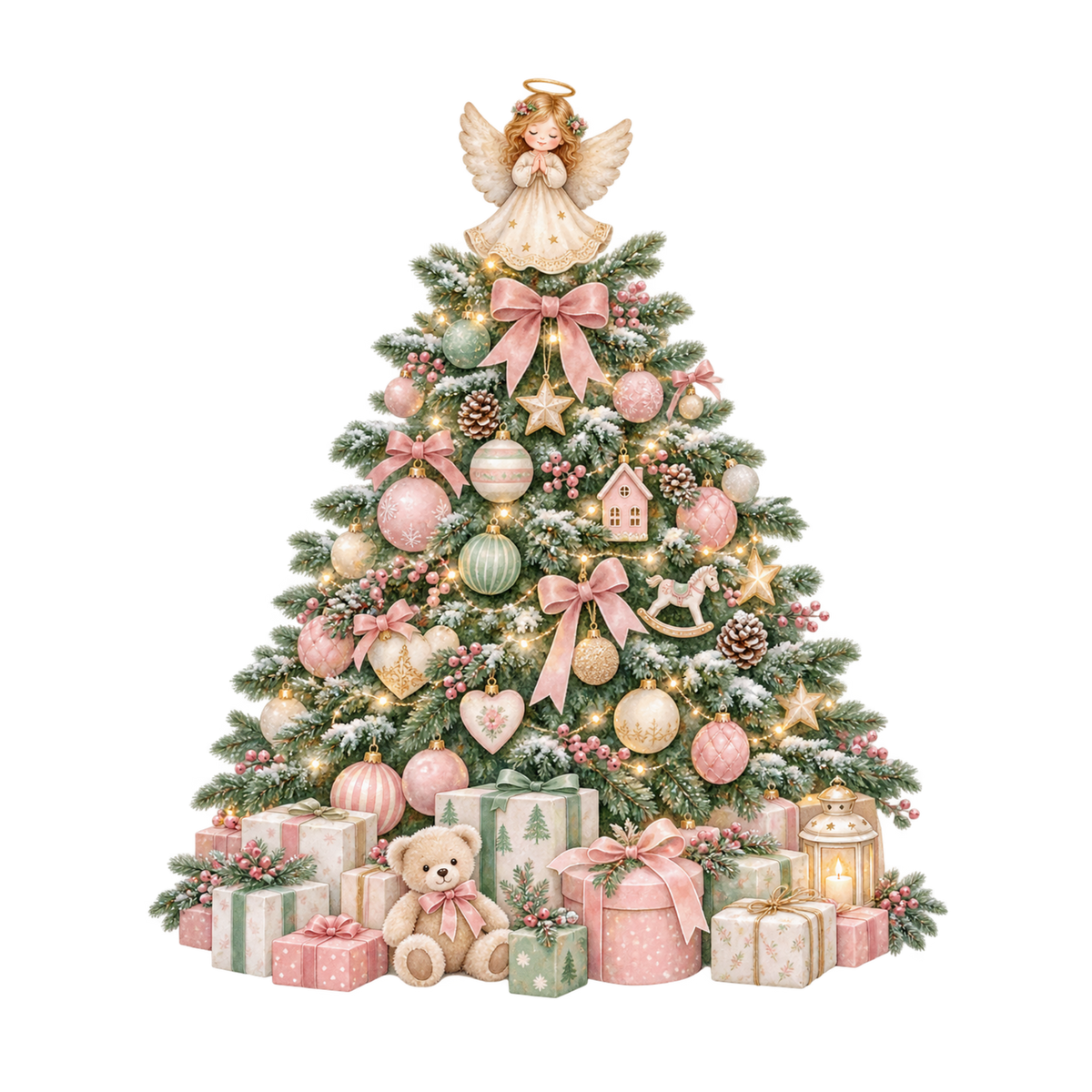 Cozy Christmas watercolor DTF transfer, pattern XMAS1492-5