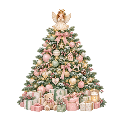 Cozy Christmas watercolor DTF transfer, pattern XMAS1492-5