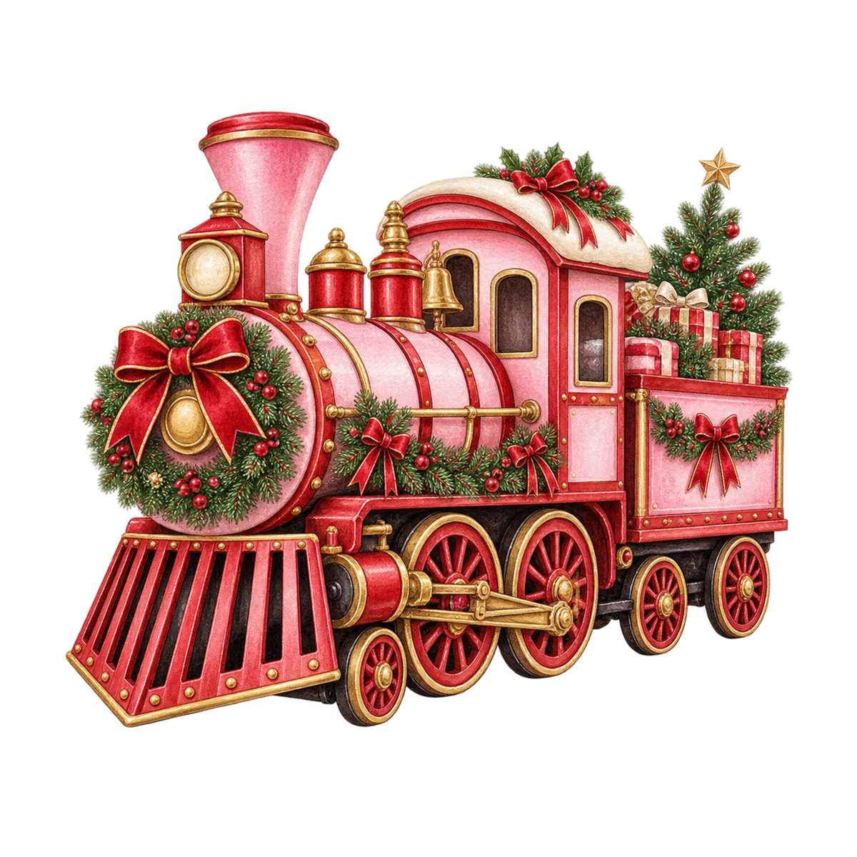 Cozy Christmas watercolor DTF transfer, pattern XMAS1492-8
