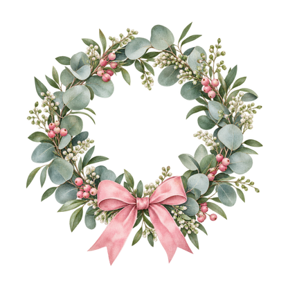 Cozy Christmas watercolor DTF transfer, pattern XMAS1492-9