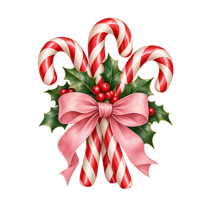 Cozy pink Christmas watercolor DTF transfer, pattern XMAS1493-15