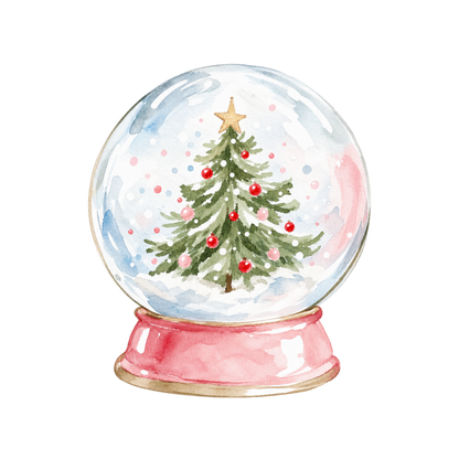 Cozy pink Christmas watercolor DTF transfer, pattern XMAS1493-29