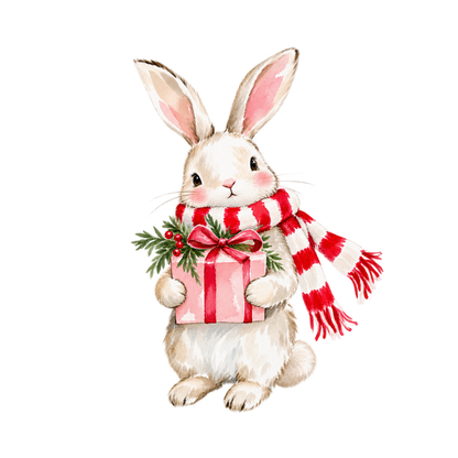 Cozy pink Christmas watercolor DTF transfer, pattern XMAS1493-4