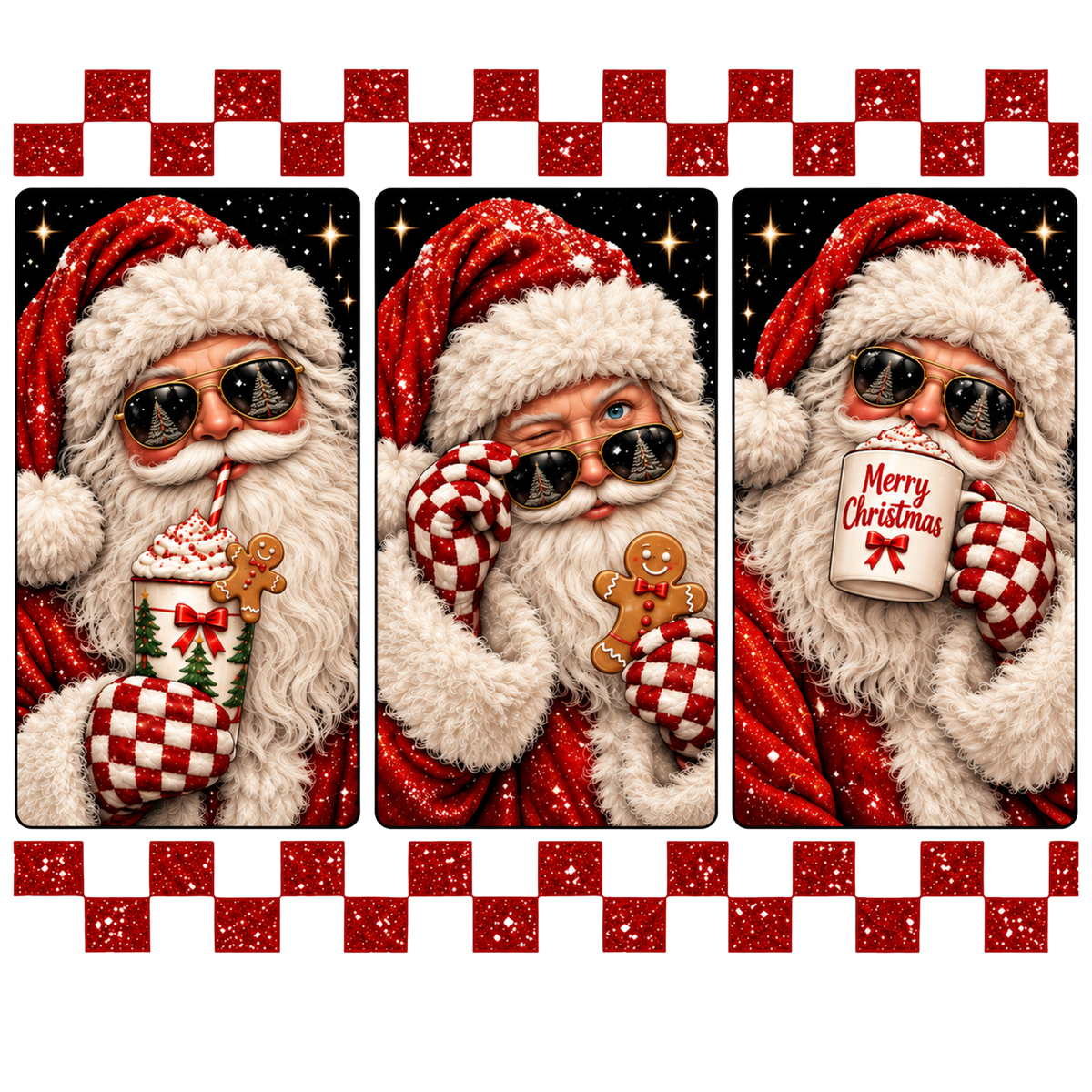 Cozy vintage Christmas illustration DTF transfer, pattern XMAS1494-1