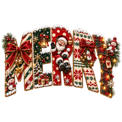 Cozy vintage Christmas illustration DTF transfer, pattern XMAS1494-2