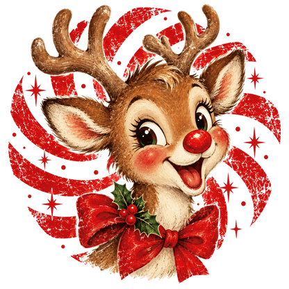 Cozy vintage Christmas illustration DTF transfer, pattern XMAS1494-9