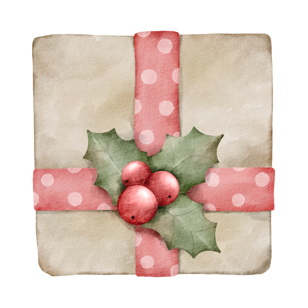 Cozy watercolor Christmas object DTF transfer, pattern XMAS1495-13