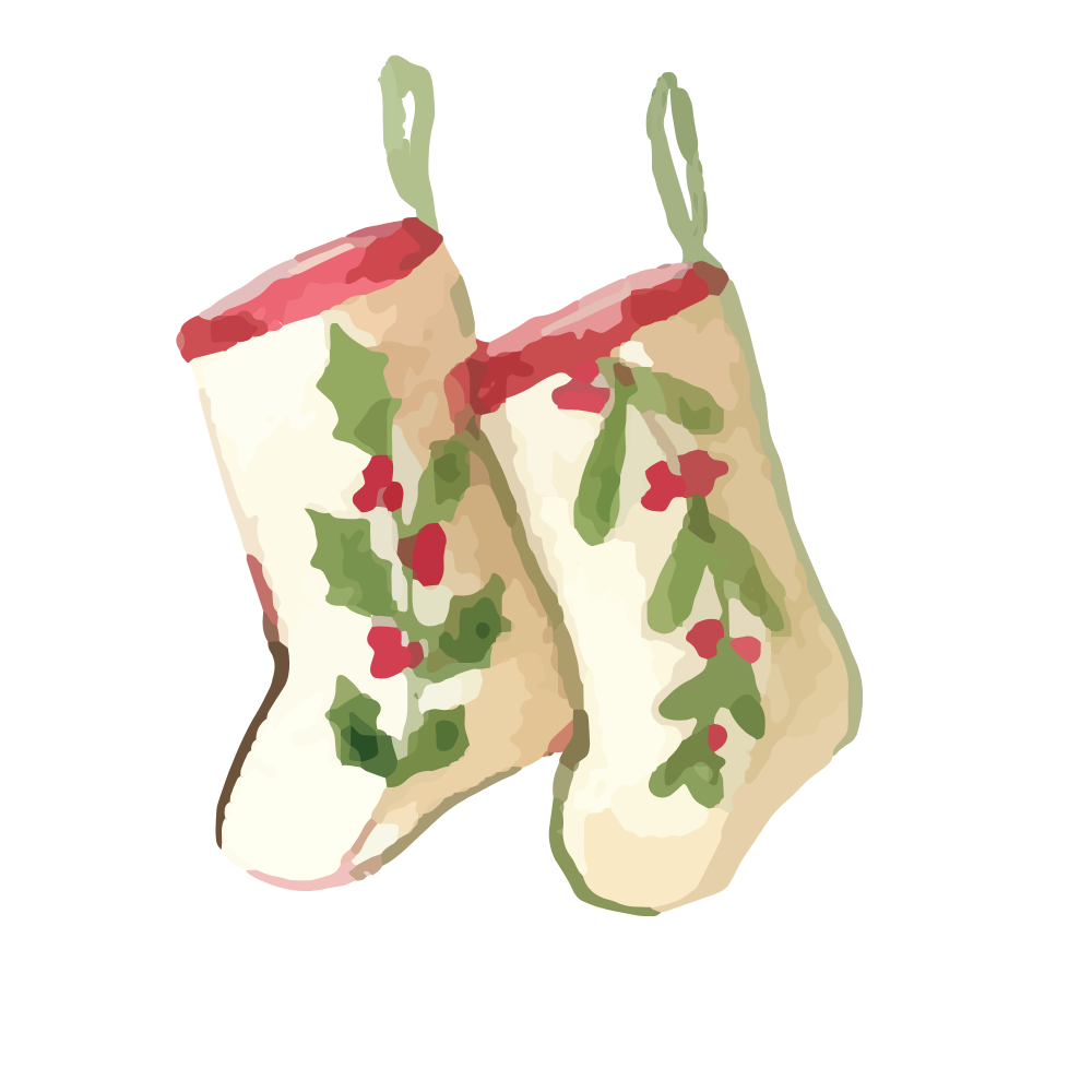 Cozy watercolor Christmas object DTF transfer, pattern XMAS1495-16